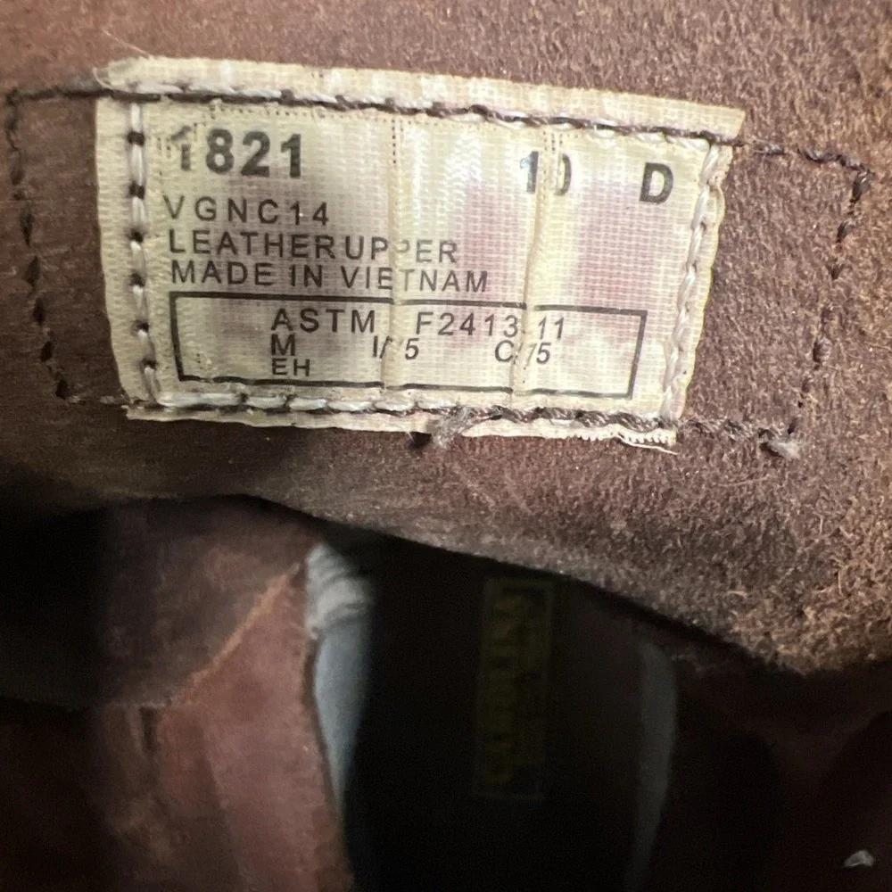 Carolina 1821 Mens 10M Brown Leather Steel Toe Logger 8